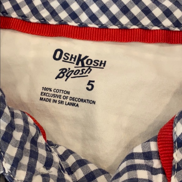 Oshkosh bgosh boys button down size 5 navy/white - Picture 2 of 2